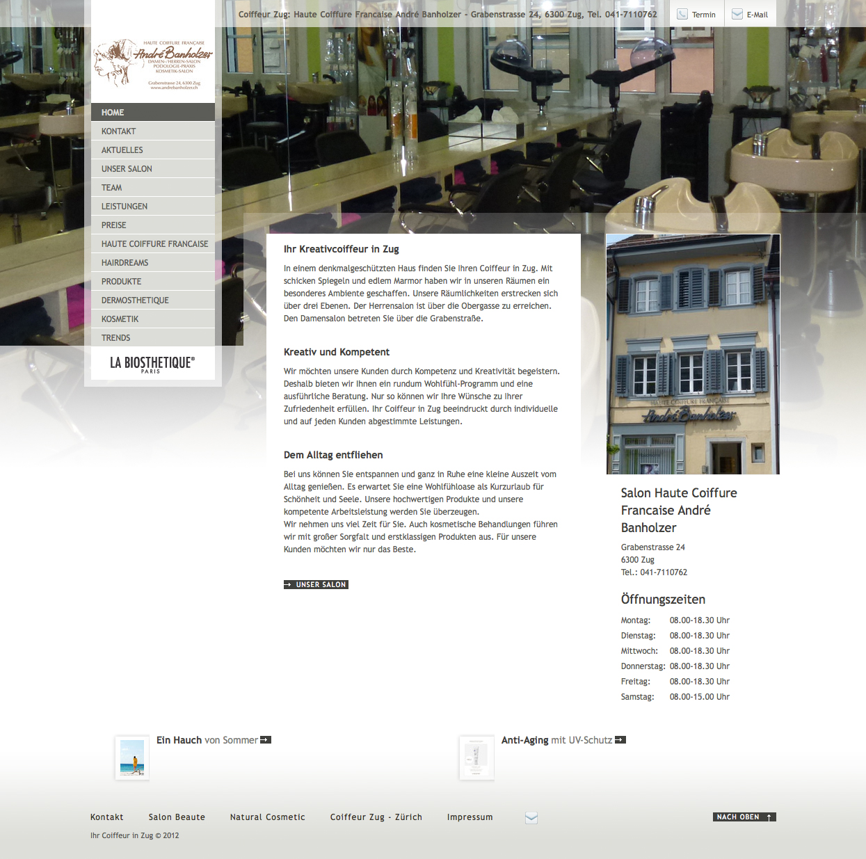Screenshot der Website von André Banholzer