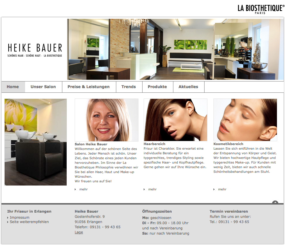 Screenshot der Website von Heike Bauer