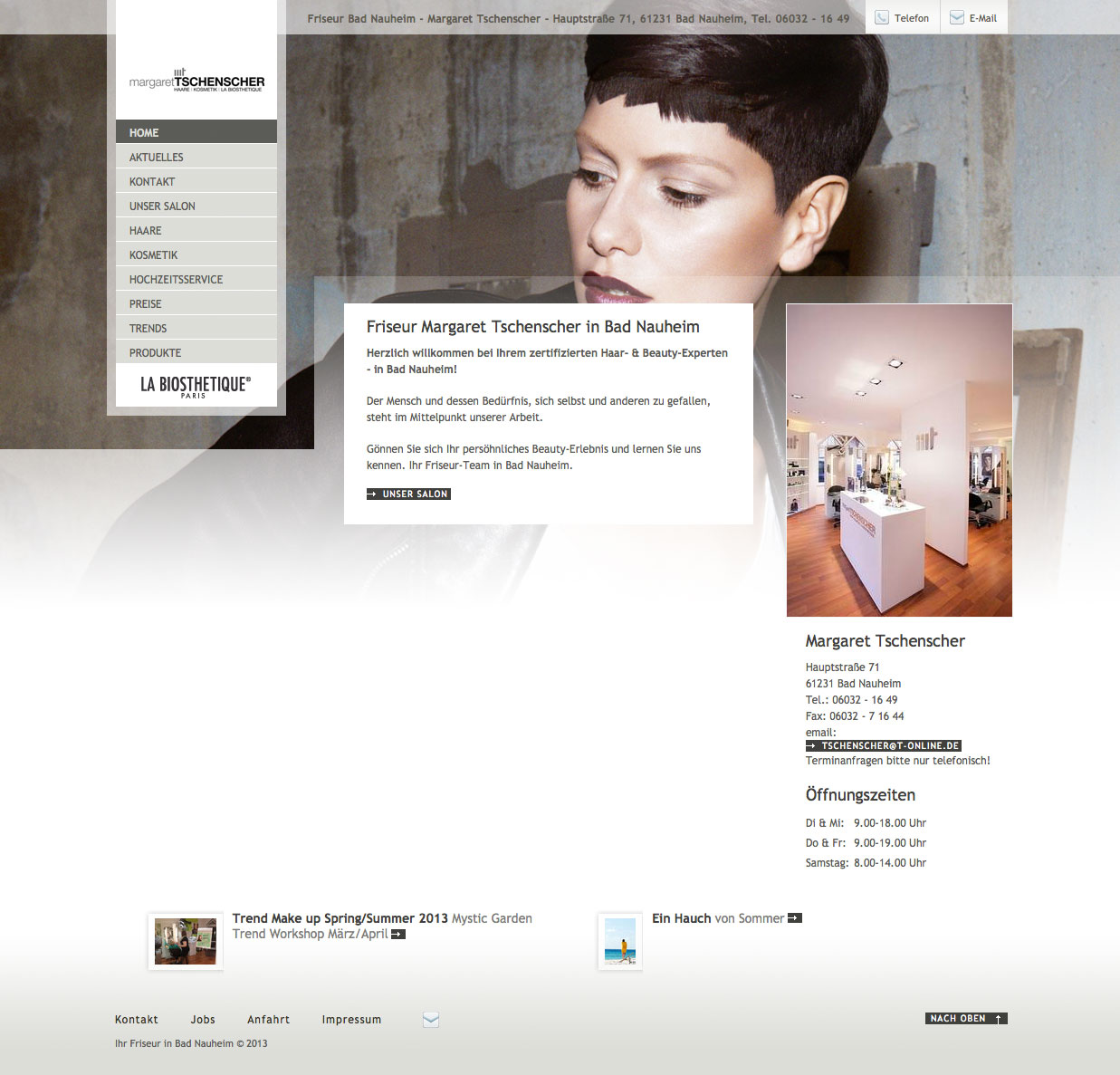 Screenshot der Website von Margaret Tschenscher