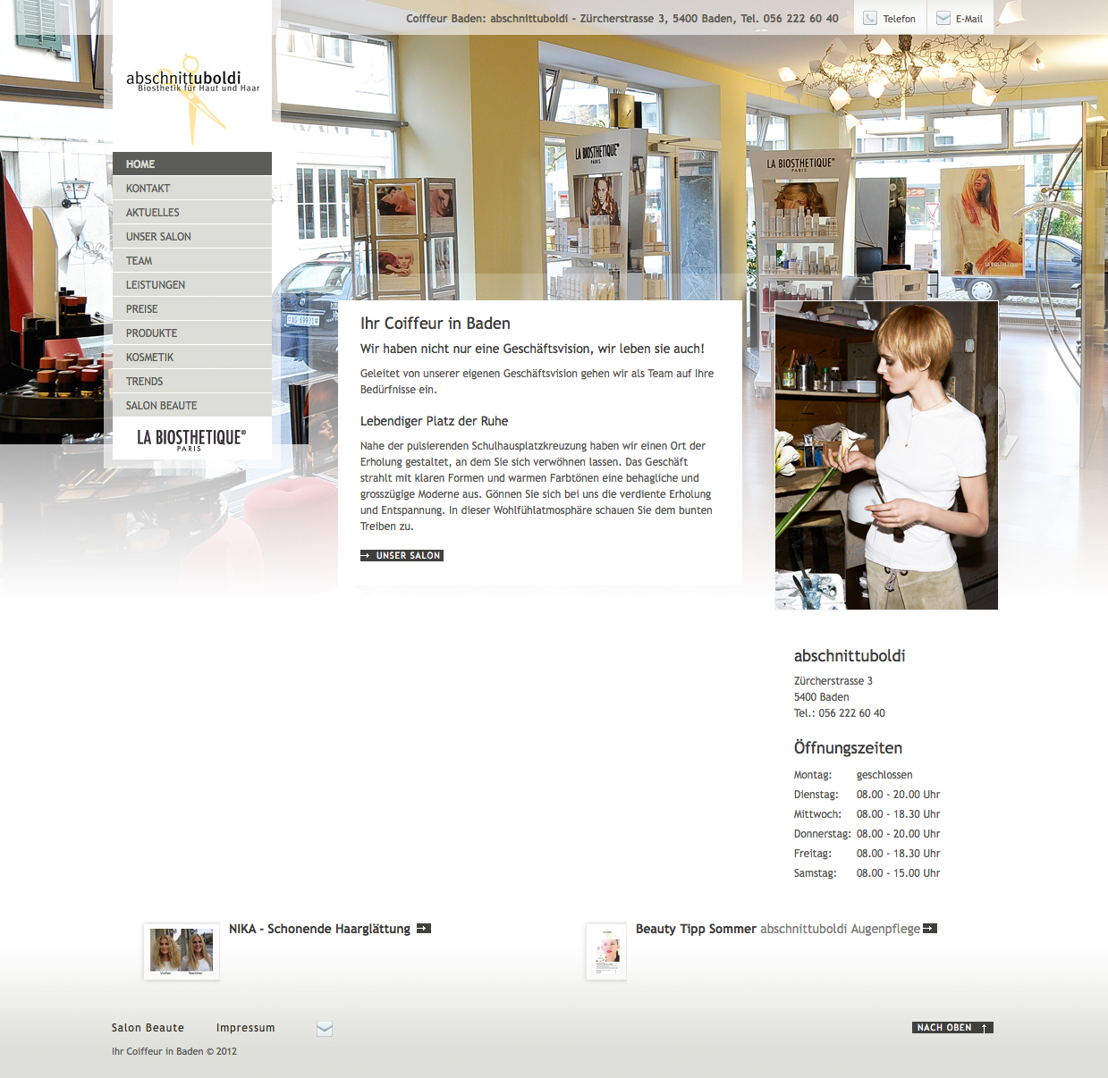 Screenshot der Website von Abschnittuboldi
