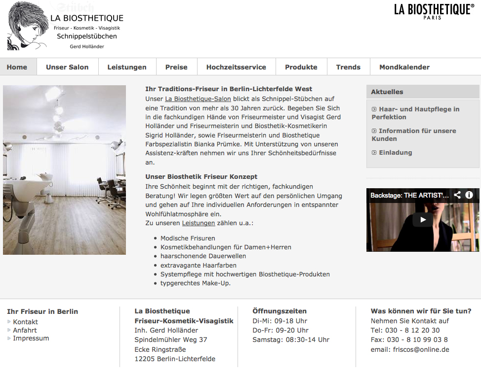 Screenshot der Website von Schnippelstübchen