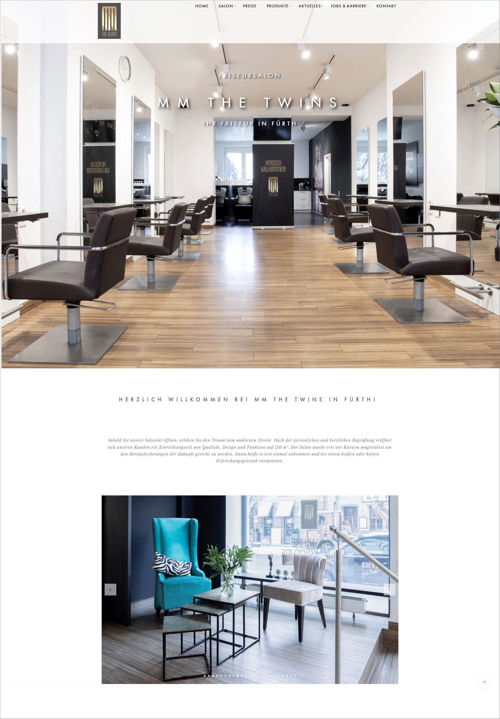 Screenshot der Website von MM THE TWINS