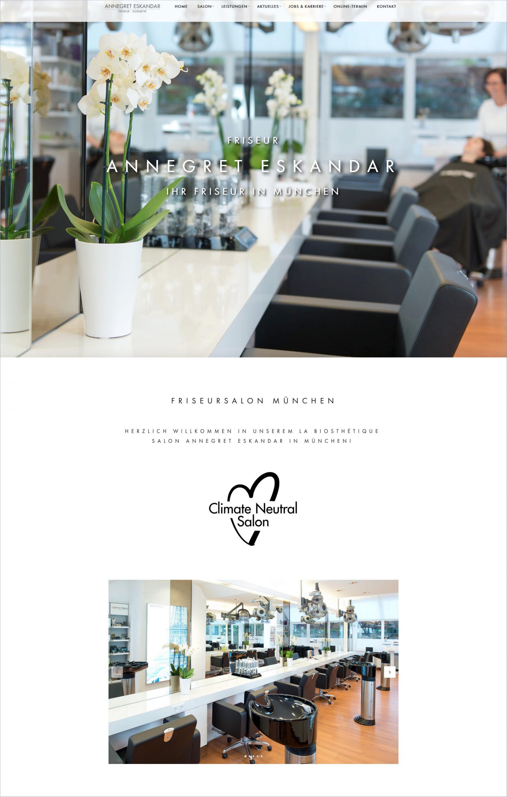 Screenshot der Website von Salon Annegret Eskandar