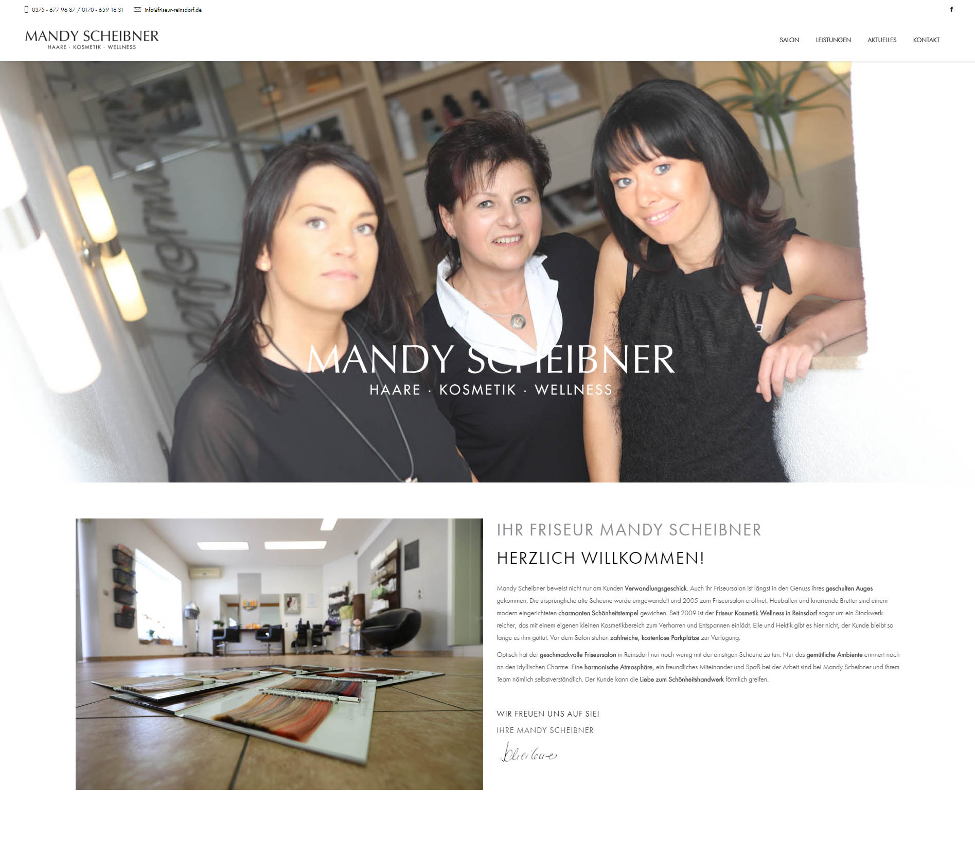 Screenshot der Website von Mandy Scheibner