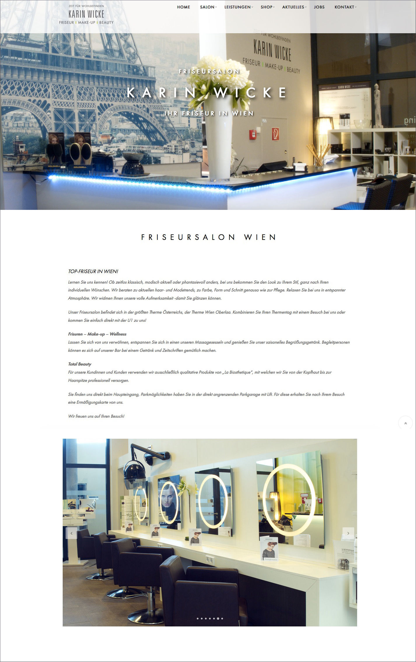 Screenshot der Website von Friseur Karin Wicke