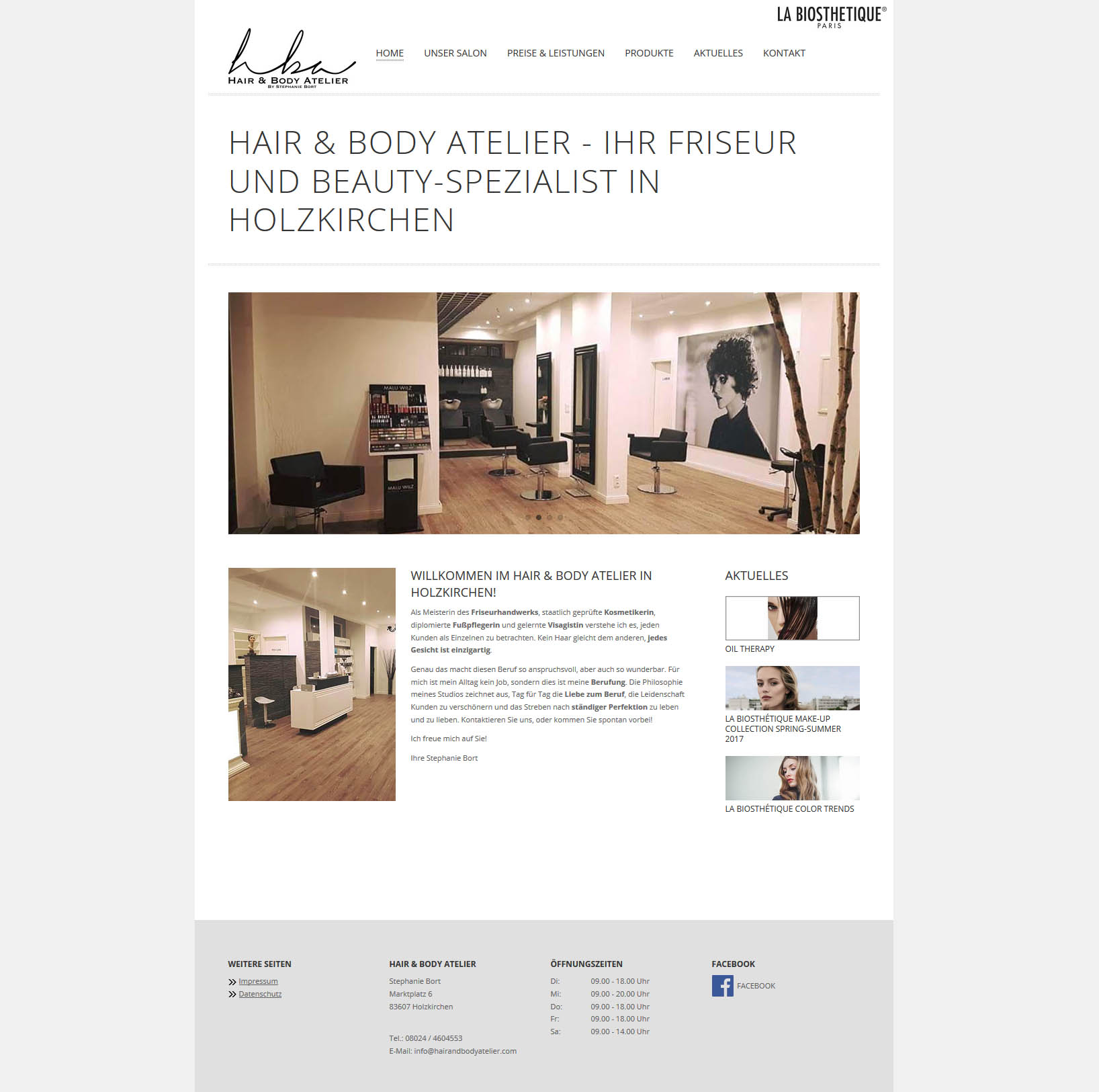 Screenshot der Website von Stephanie Bort