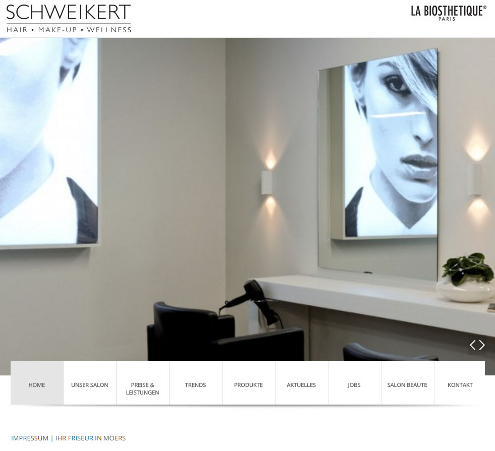 Screenshot der Website von Salon Schweikert