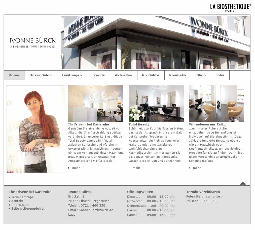 Screenshot der Website von Berghausen - Ivonne Bürck